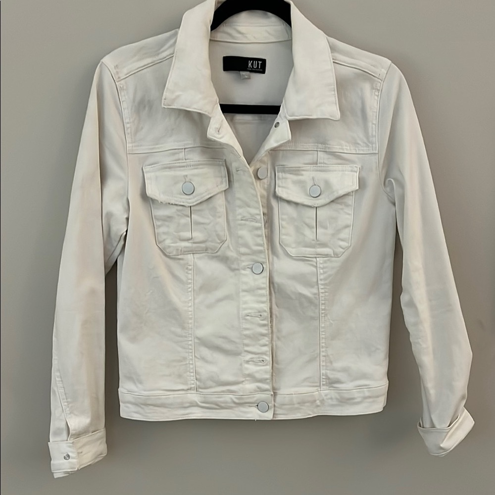 Kut from the Kloth White Denim Jacket